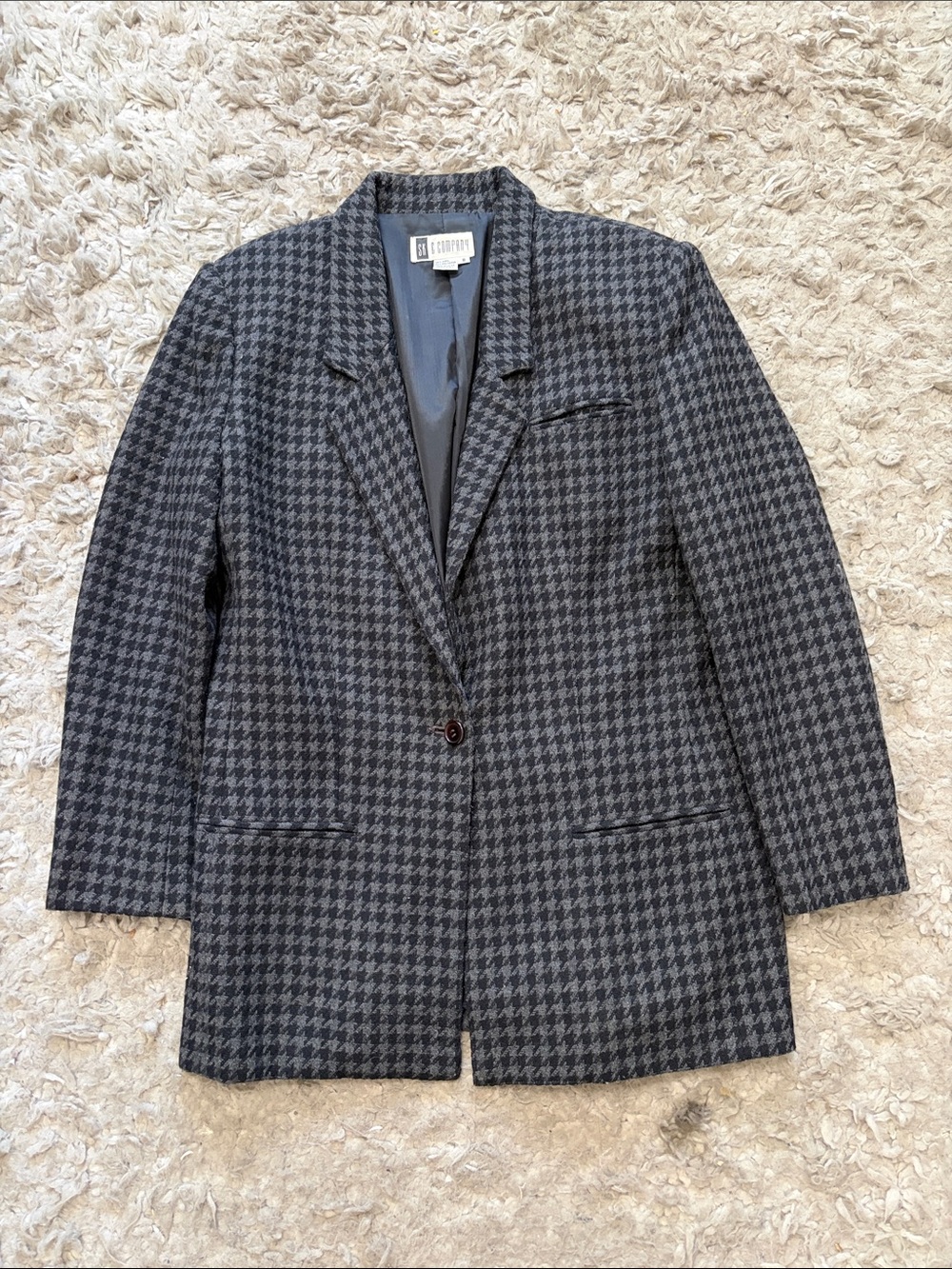 Coldwater Creek Black and Gray Houndstooth Blazer